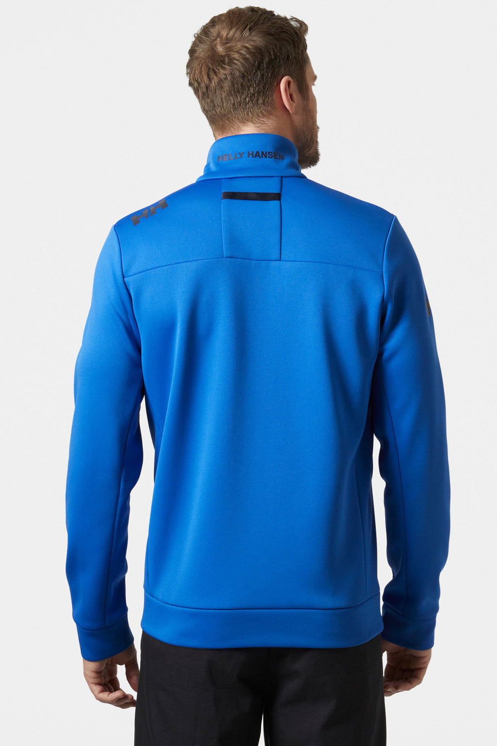 Nærbilde av stoff på Helly Hansen Crew fleecejakke herre polyester med høy krage