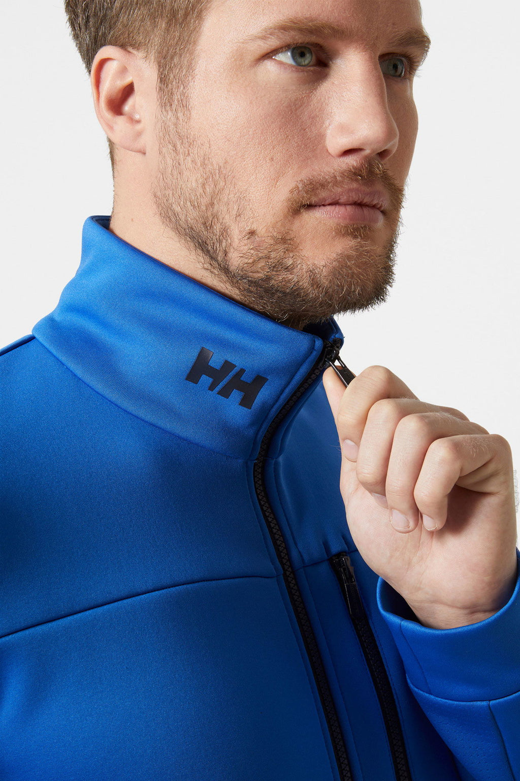 Helly Hansen Crew fleecejakke herre polyester med høy krage montert på modell