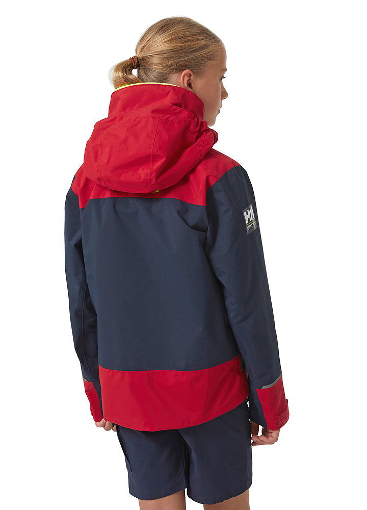 Helly Hansen Salt Port juniorjakke seiljakke for barn nærbilde av materiale