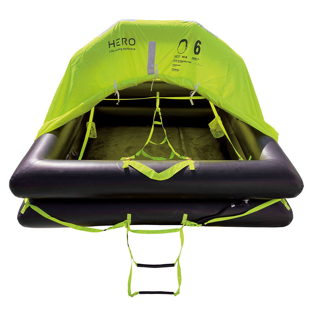HERO Leisure redningsflåte Cruiser 4 personer container forfra