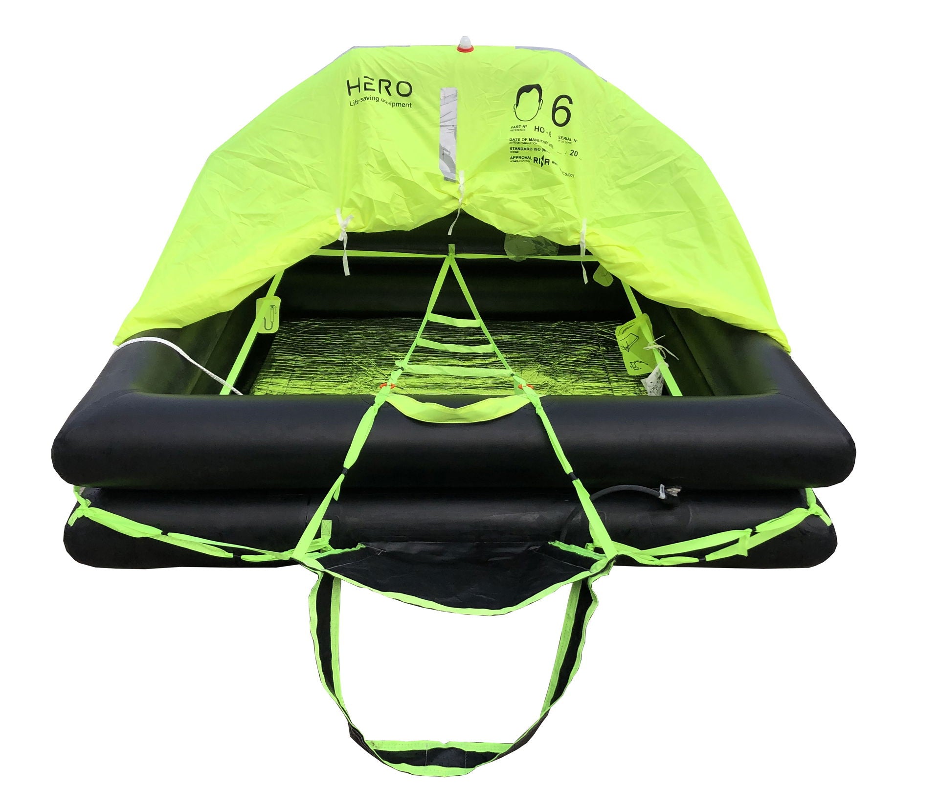 HERO redningsflåte Offshore ISO 9650-1A 4 personer container forfra