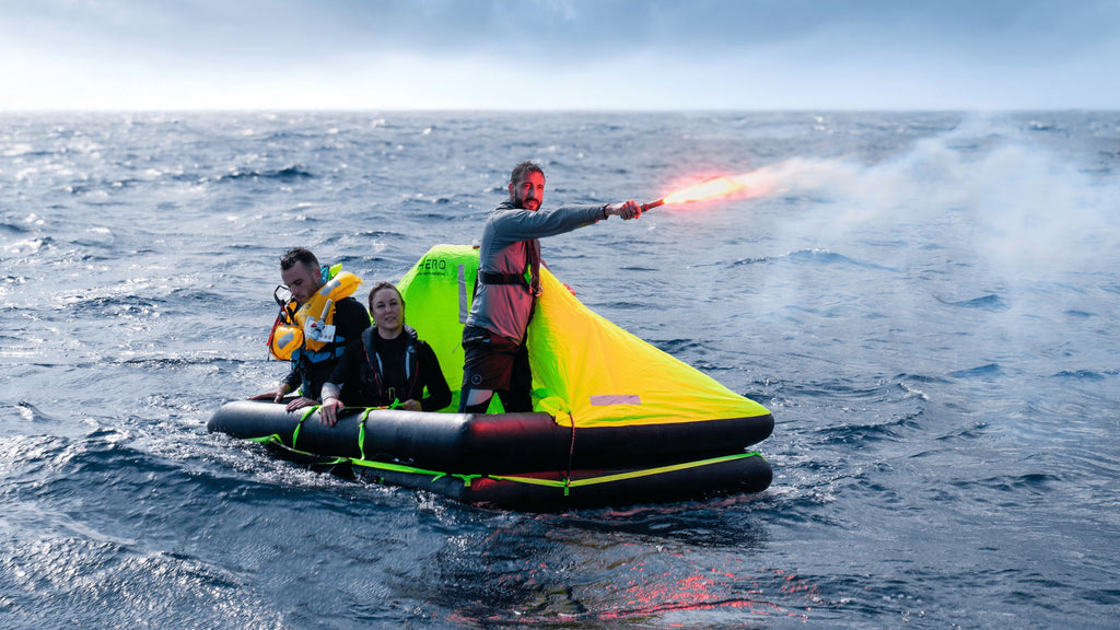 HERO redningsflåte Offshore ISO 9650-1A 4 personer container luftkammer og bunn