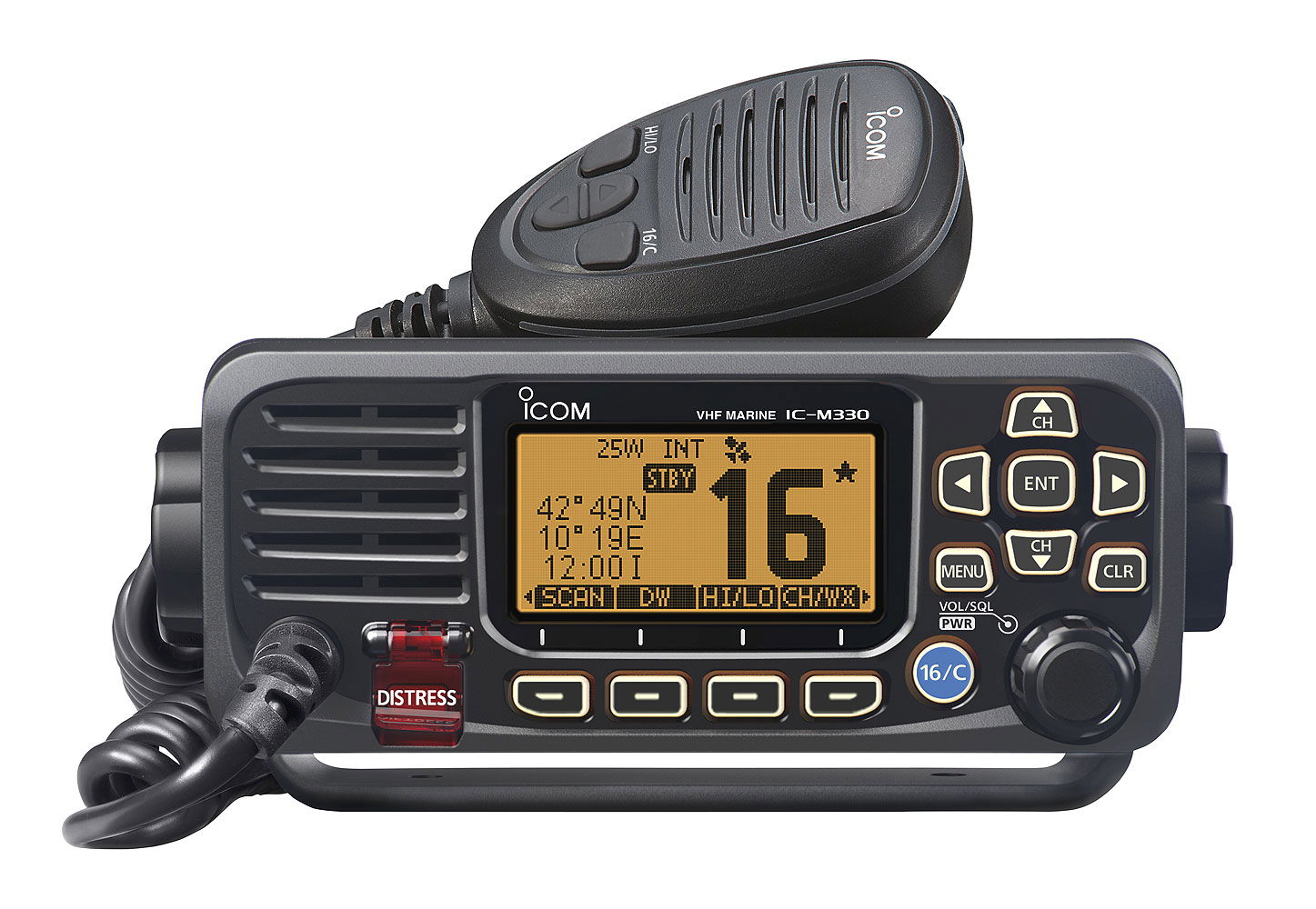 Icom IC-M330GE stasjonær VHF med GPS forfra
