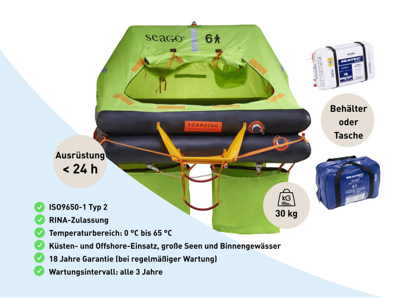 Redningsflåte offshore plus ISO 9650-1 type 2 RINA - SEATEC
