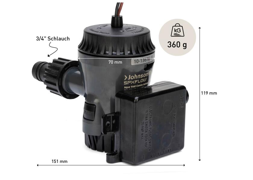 Lensepumpe Aqua Void Ultima Combo 12V 50 l/min 3/4" - Johnson Pump