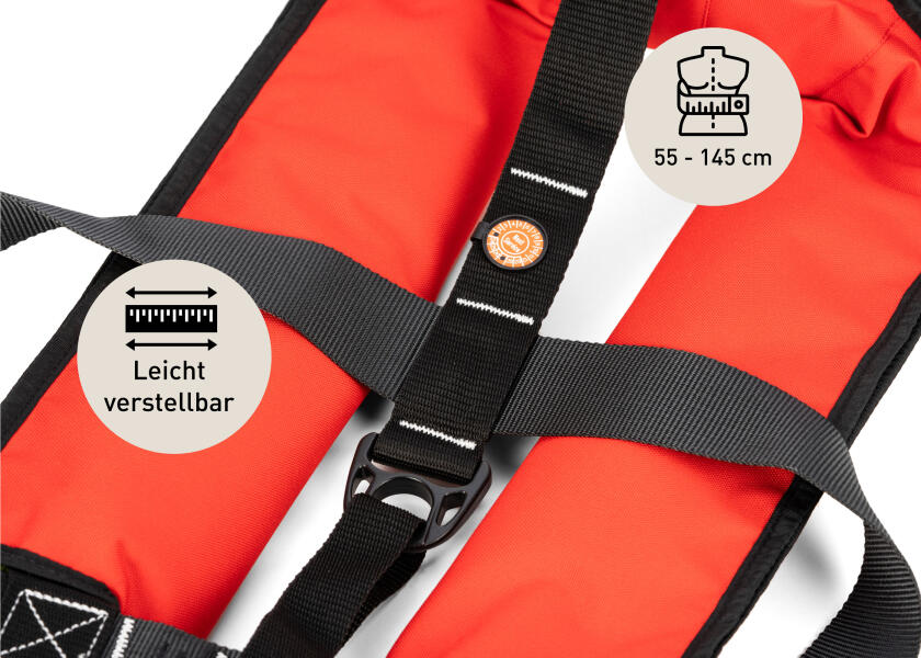 Automatvest CLASSIC 165 rød 165N inkl. sikkerhetsliner - SEATEC