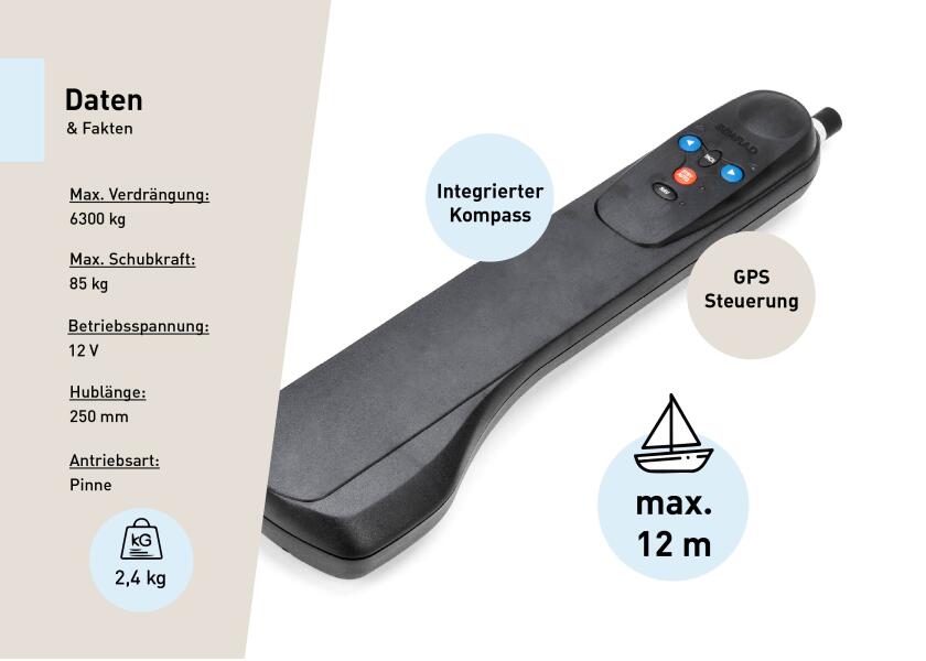 Pinnenpilot TP 32 12V maks 6300 kg deplasement 85 kg skyvekraft - SIMRAD