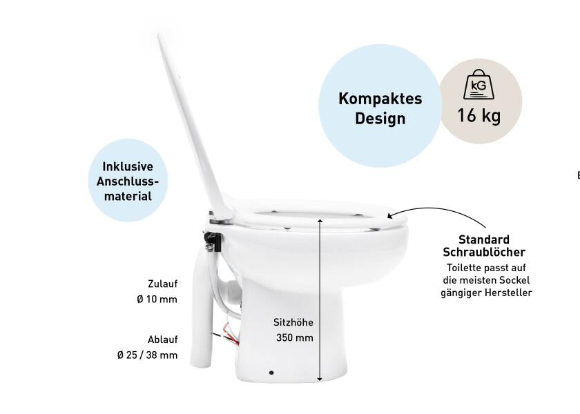 Elektrisk toalett 31 COMFORT 12V med sjøvannspumpe - SANIMARIN