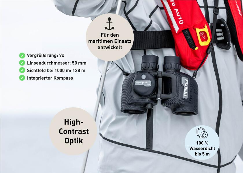 Kikkert NAVIGATOR 7x50c med kompass - Steiner