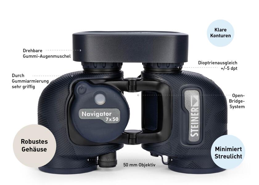 Kikkert NAVIGATOR 7x50c med kompass - Steiner