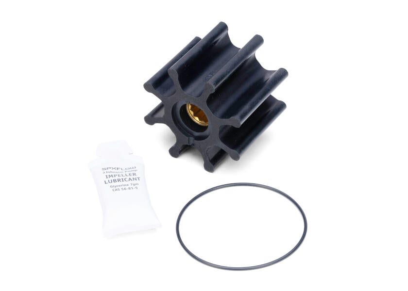Impeller nitril 8 blader type 9 Ø16 mm for F7 - Johnson Pump montert i pumpe