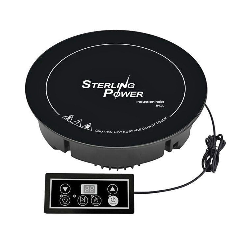 Induksjonskoketopp 1-bluss innfelling 1000W 230V Ø186 mm forfra