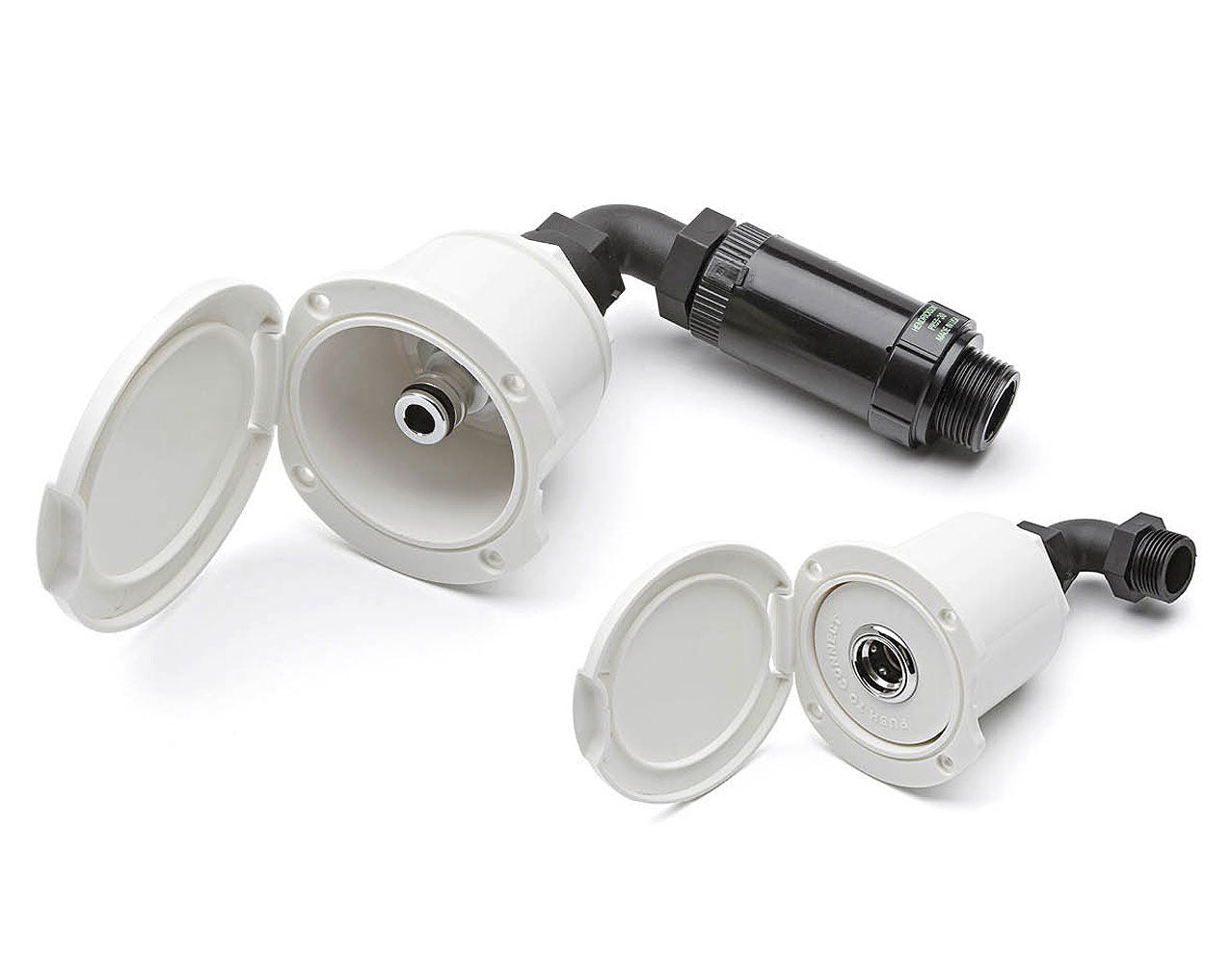 Innbyggingsboks for vanntilkopling 3/4" hurtigkopling hvit fra Allpa
