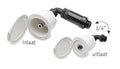 Innbyggingsboks vannuttak krom plast 3/4" hurtigkobling forfra