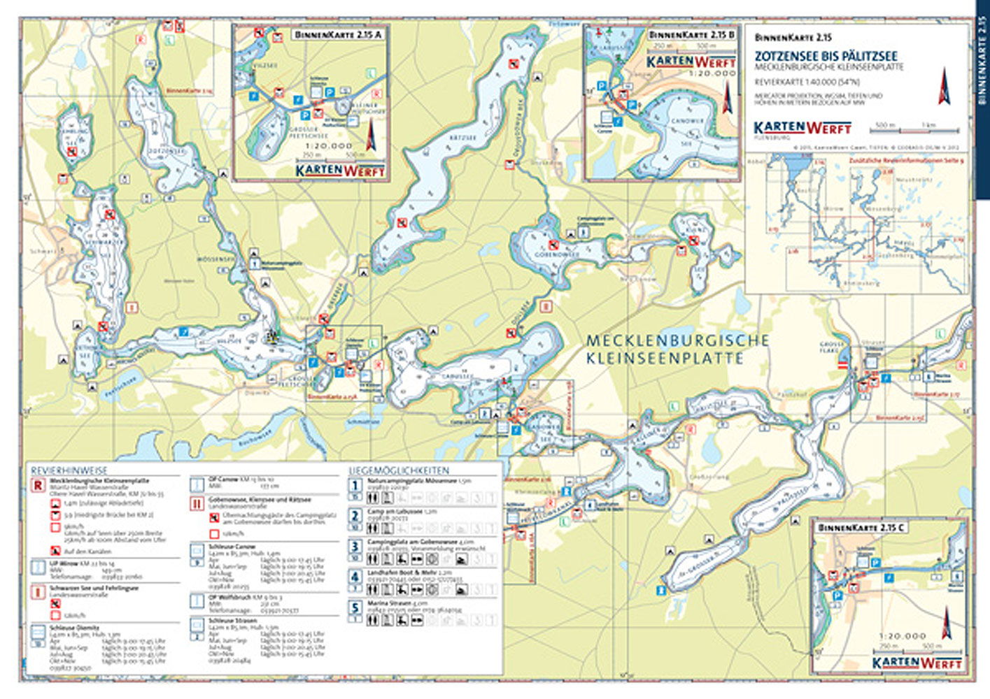 Detalj av kart i Innlandskart atlas 2 mecklenburgsk innsjøplatå