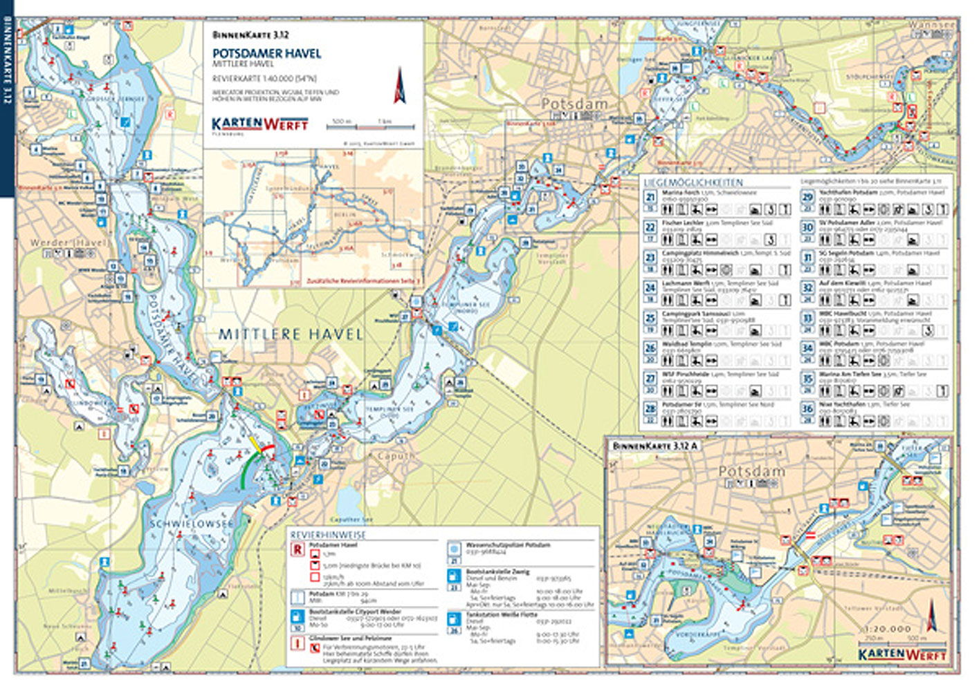 Innlandskart atlas 3 Berlin og Brandenburg detalj av kart