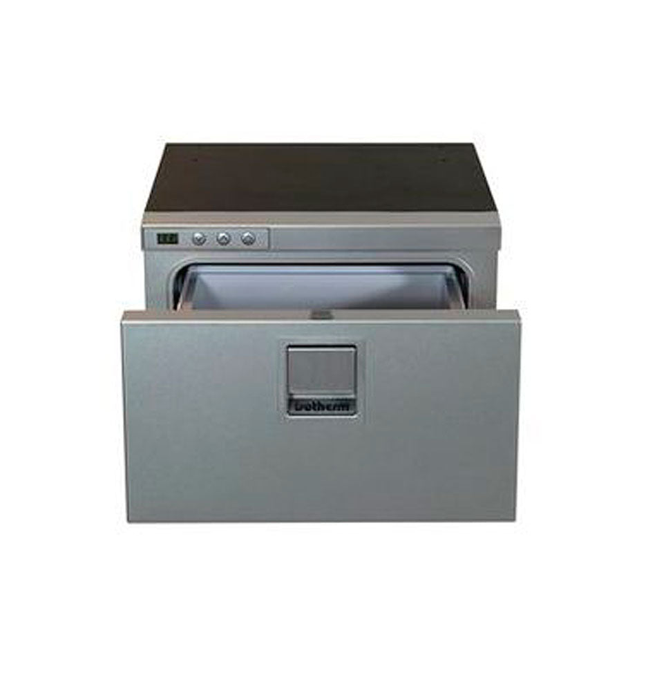 Isotherm DR16 kjøleskuff 12/24V rustfritt stål sølv forfra