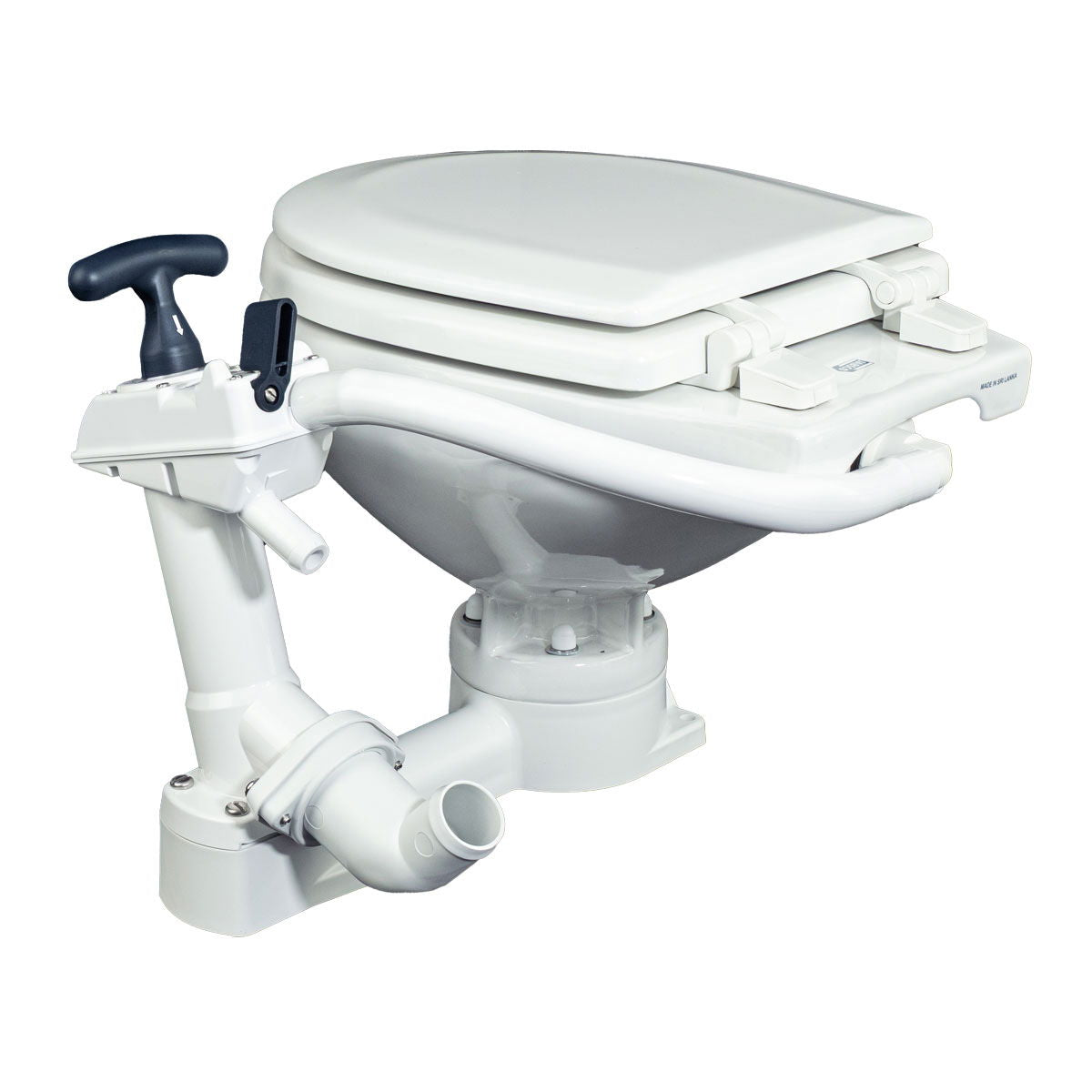 Jabsco manuelt toalett porselen bakside