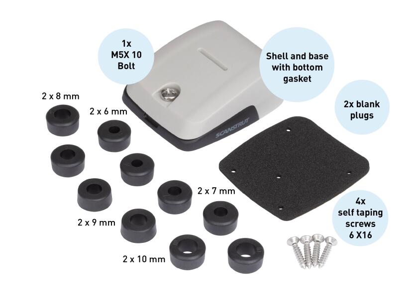 Kabelgjennomføring dobbel 6-10 mm DS-HD10 - Scanstrut montert på båt