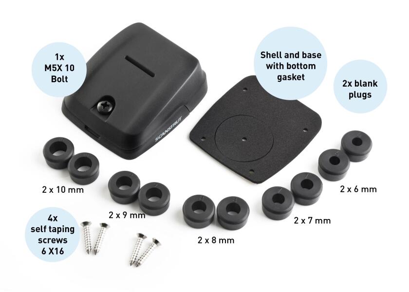 Kabelgjennomføring dobbel 5-10 mm DS-HD10-BLK svart - Scanstrut