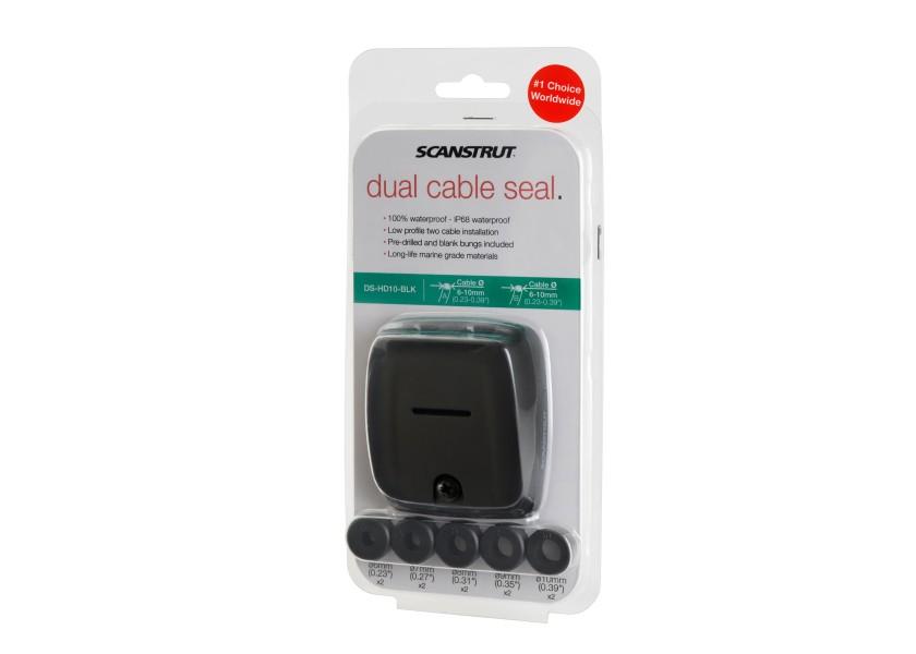 Kabelgjennomføring dobbel 5-10 mm DS-HD10-BLK svart bakside