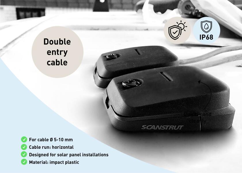 Kabelgjennomføring dobbel 5-10 mm DS-HD10-BLK svart - Scanstrut