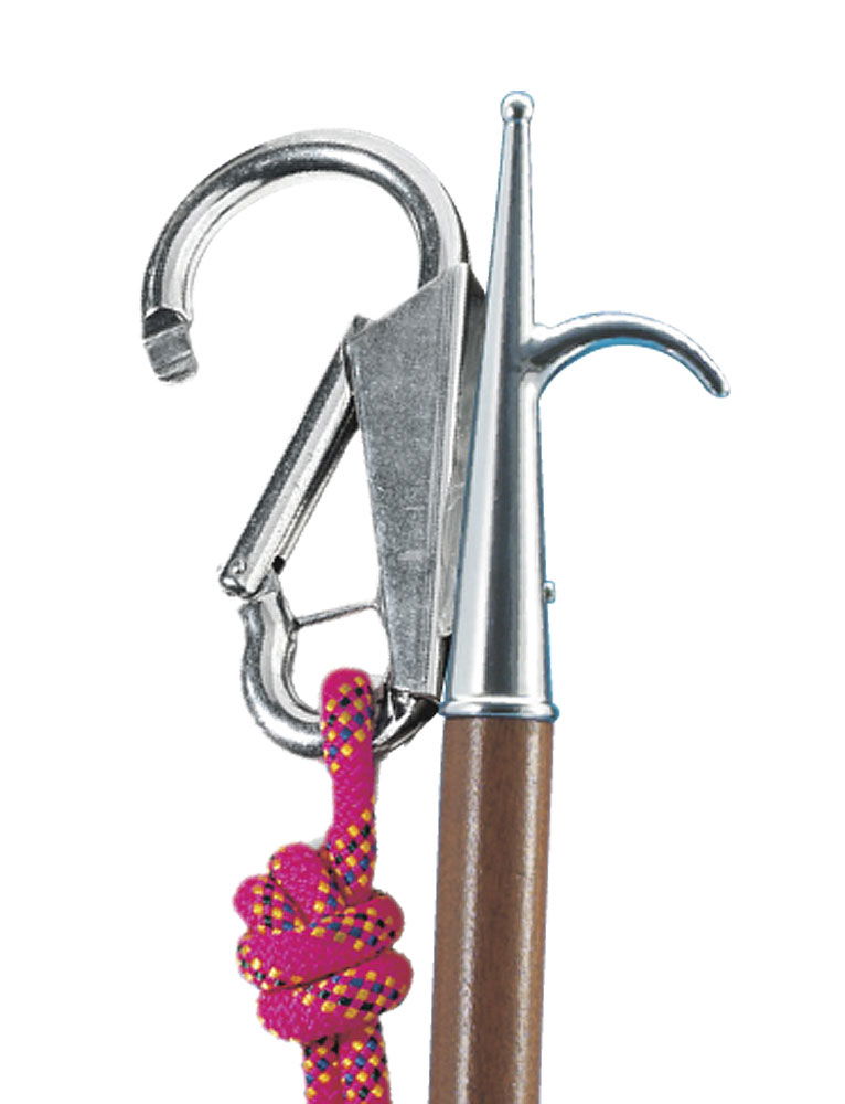 Karabinkrok for bøye rustfritt stål 160 mm forfra