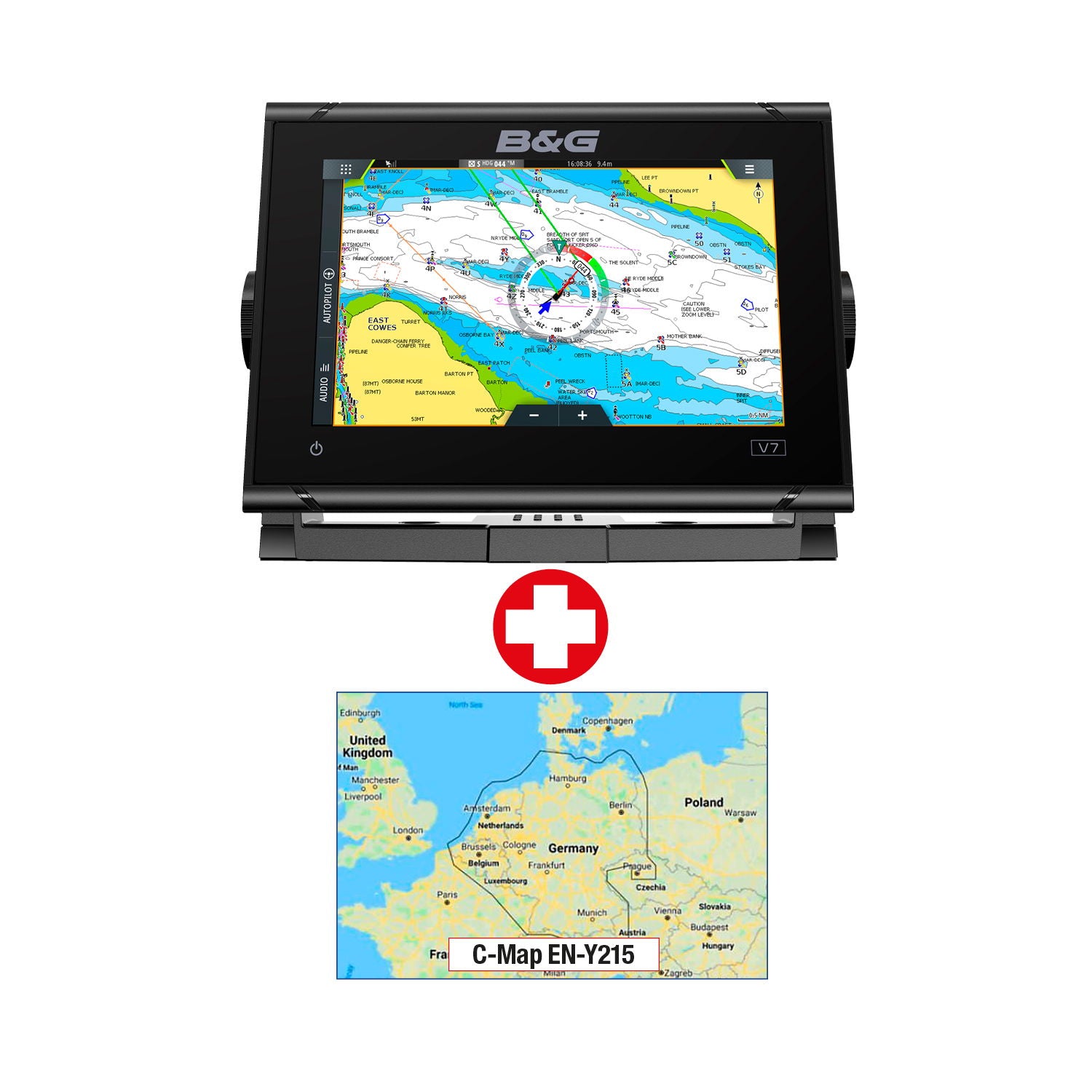 Kartplotter m/ekkolodd Vulcan 7R 7" forfra