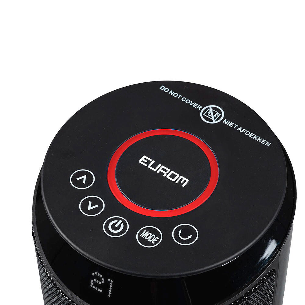 Nærbilde keramisk varmeovn 2000 W med WiFi-styring 3 trinn 230 V