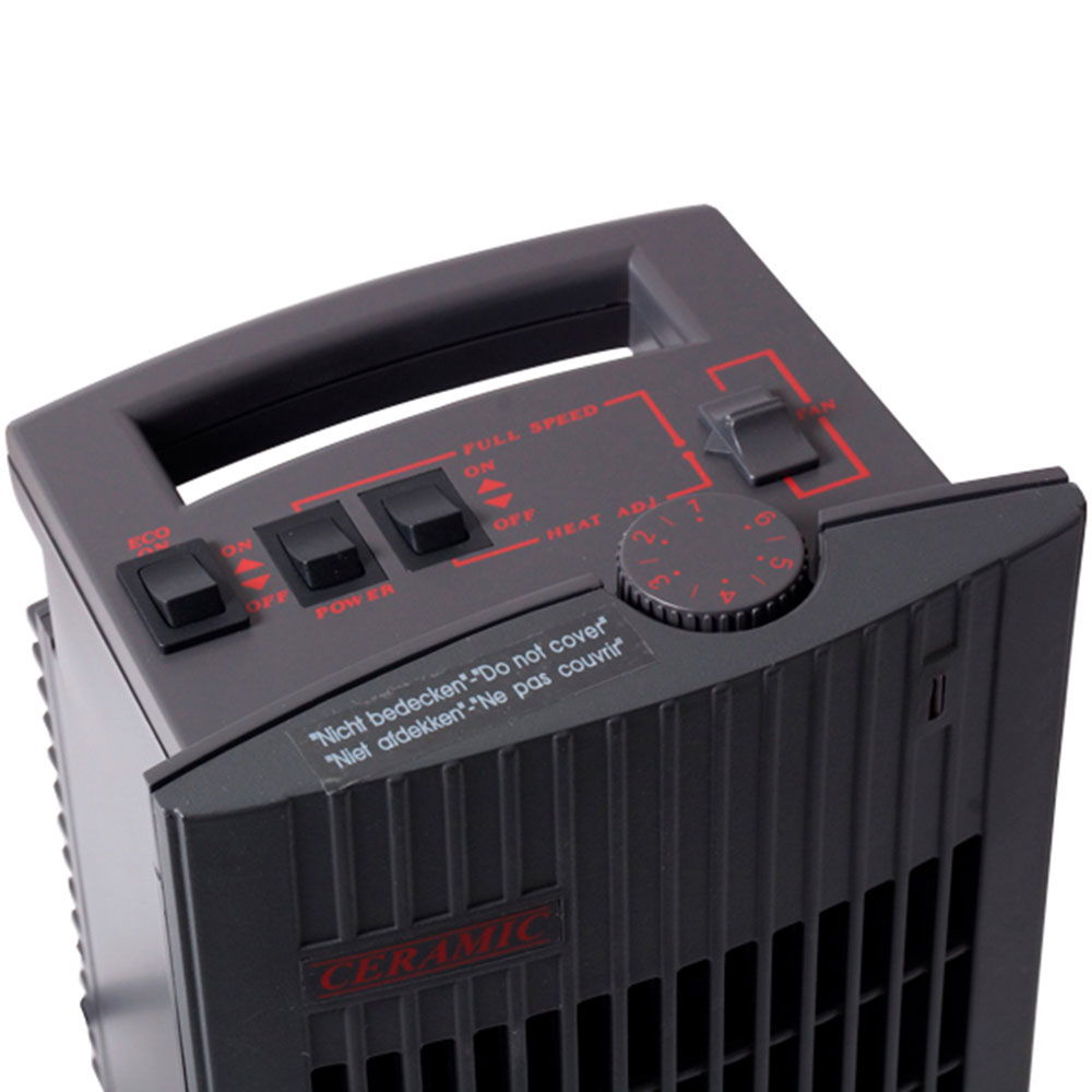 Keramisk varmeovn 230V 1500W 750/1500W 1,5 kg bakside