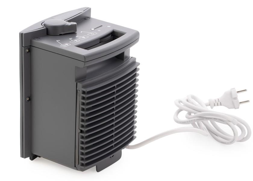 Nærbilde av kontrollpanel på Keramisk vifteovn 230 V 0,8-1,5 kW trinnløs regulering mørkegrå