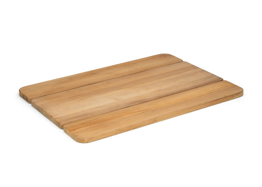 Klaffbordplate teak finér 80 x 60 cm for kahytt og cockpit - ARC forfra