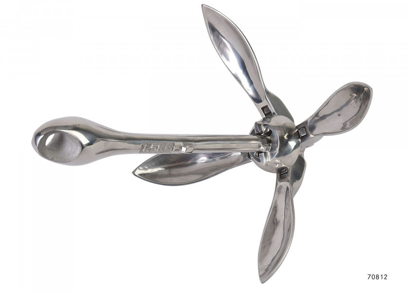 Detaljbilde av klappanker rustfritt stål V4A