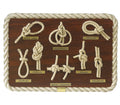 Knutetavle 32 x 22 cm med åtte knuter og tauverk forfra