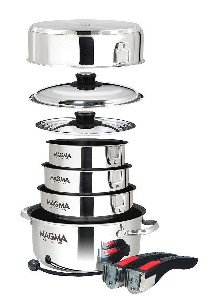 Kokekarsett 10-delt med keramisk non-stick belegg - Magma sett forfra