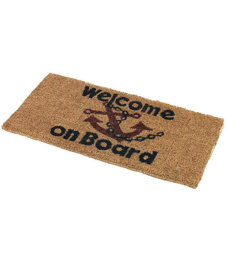 Kokosmatte "Welcome on Board" 70 x 35 cm forfra