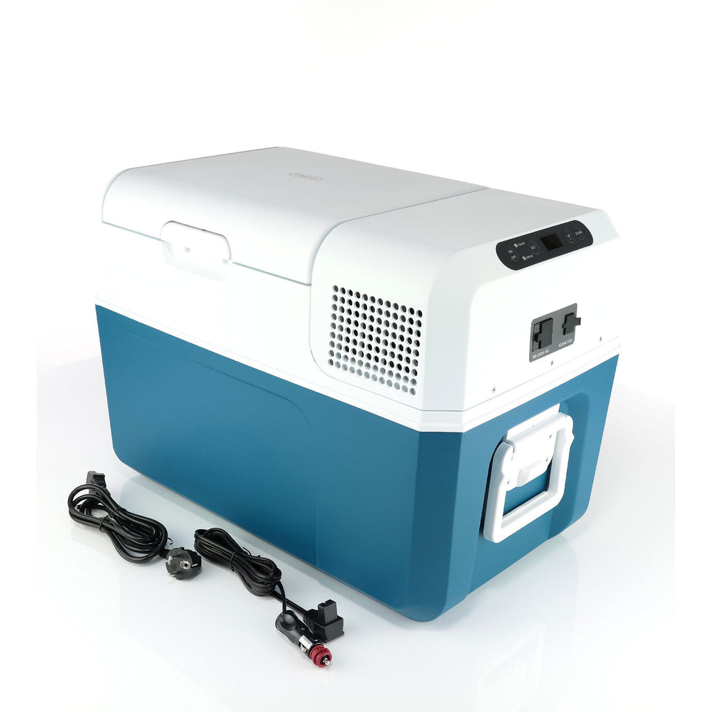 Kompressor kjøleboks 32 31 liter 12/24V pluss 10 til minus 10 grader celsius lokk åpent