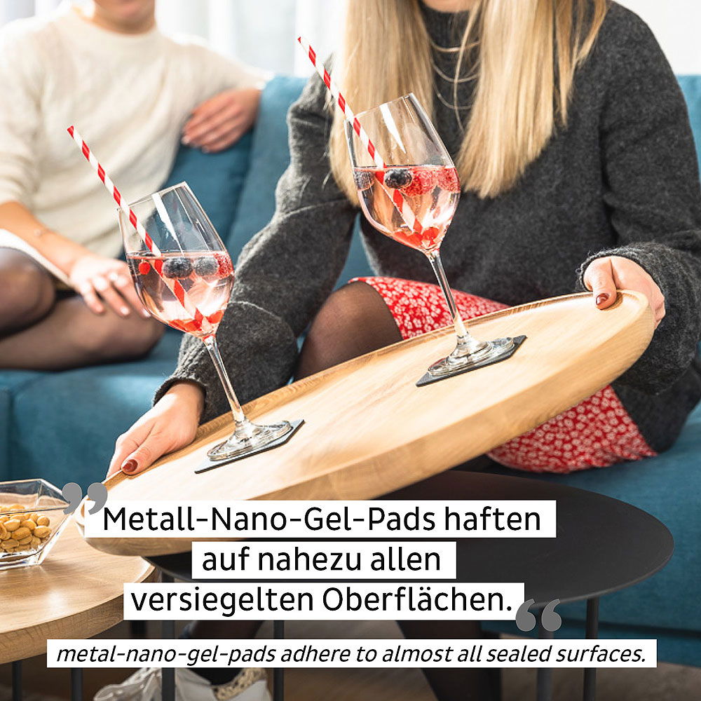 Nærbilde av rutschfeste gel-underlag til krystall vinglass med magnet 2-pack - Silwy