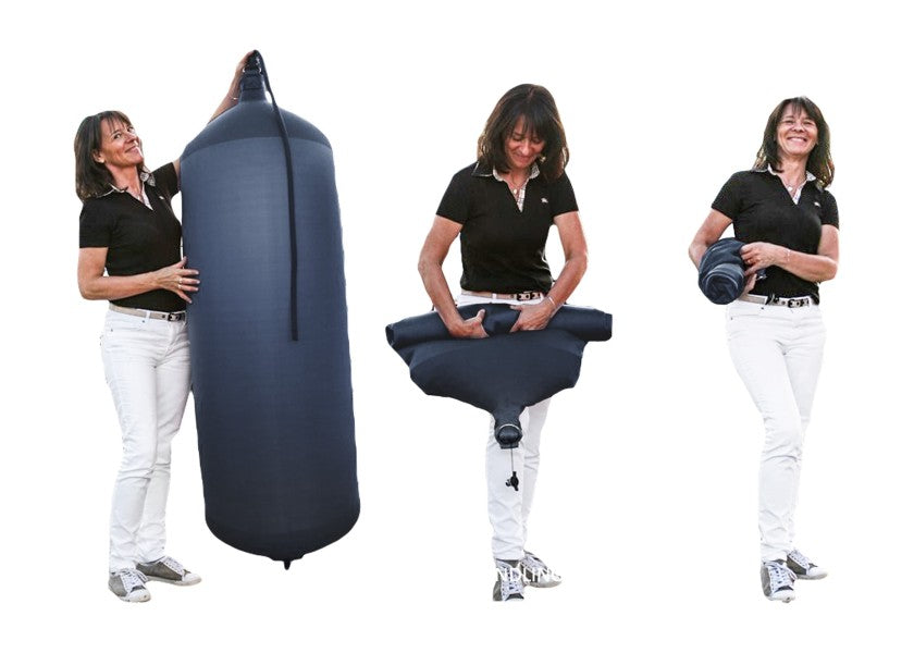 Langfender tekstil polyester marineblå - Fendertex sideprofil