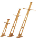 Lanternemast teak 75 cm med fot og saling - ARC Marine forfra