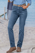 Laura jeans dame stretch komfort linning forfra