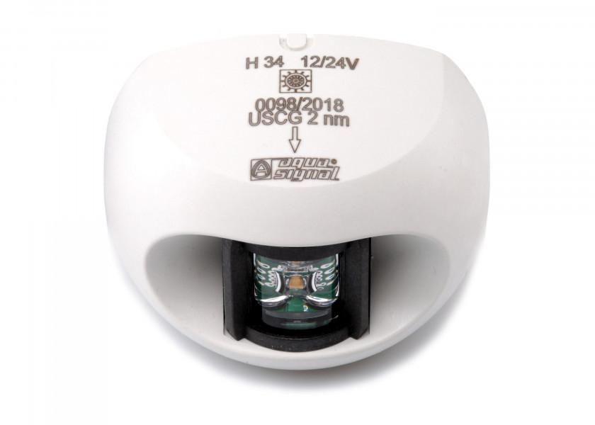 LED akterlyslanterne Serie 34 hvit 12/24V termoplast montert på båt