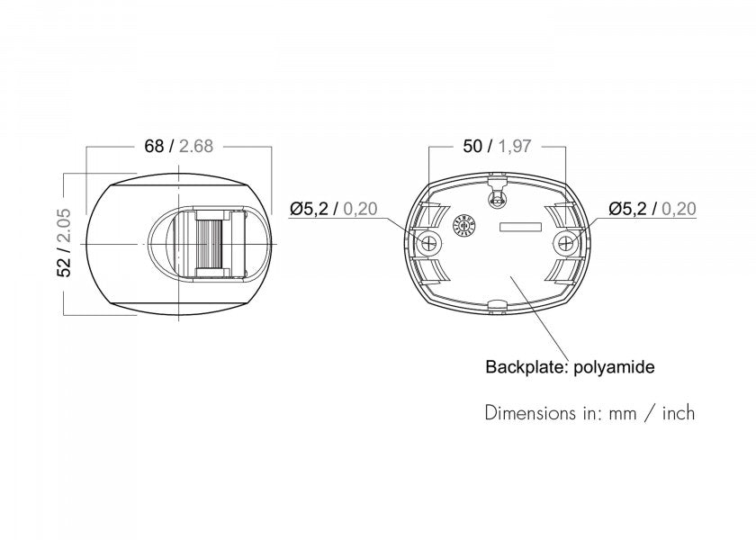 LED akterlyslanterne Serie 34 sort 12/24V termoplast detalj