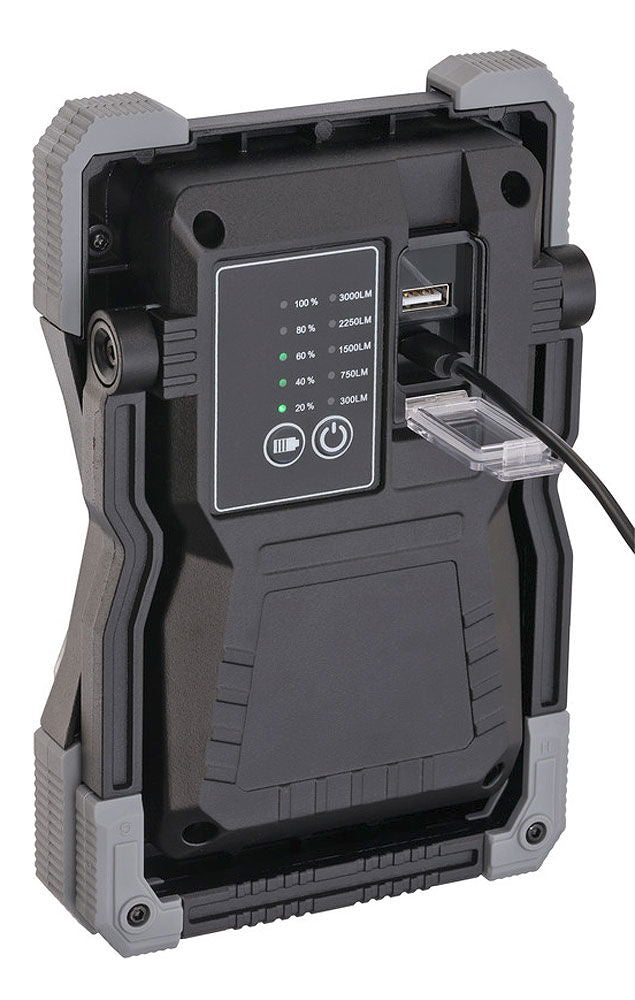 LED arbeidslampe oppladbar 3000 lumen beskyttelsesgrad IP65 med powerbank - Brennenstuhl detalj