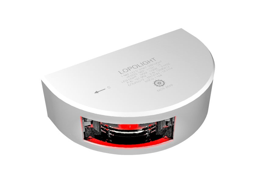 LED babordlanterne aluminium for båter opptil 12 m 12/24V - Lopolight bakside