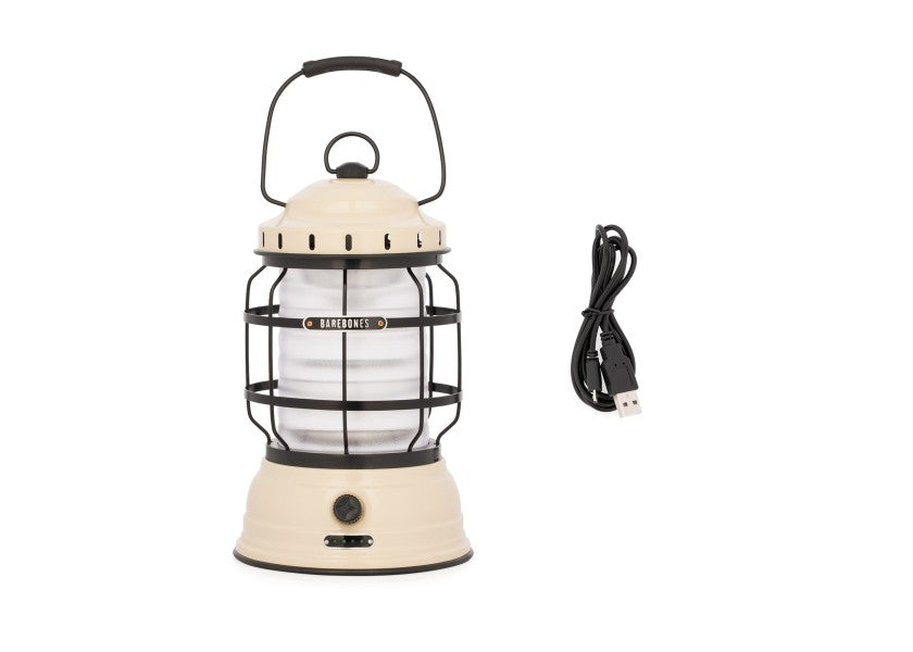 LED bordlanterne vintage hvit oppladbar 1-220 lumen - Barebones montert