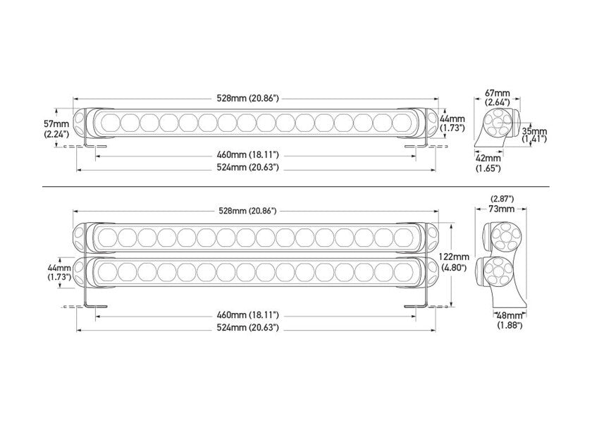 LED dekkslys SEA HAWK 470 Combi hvit detalj