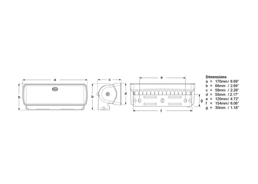 LED dekkslys SEA HAWK XLR bredstrålende hvit detalj nærbilde