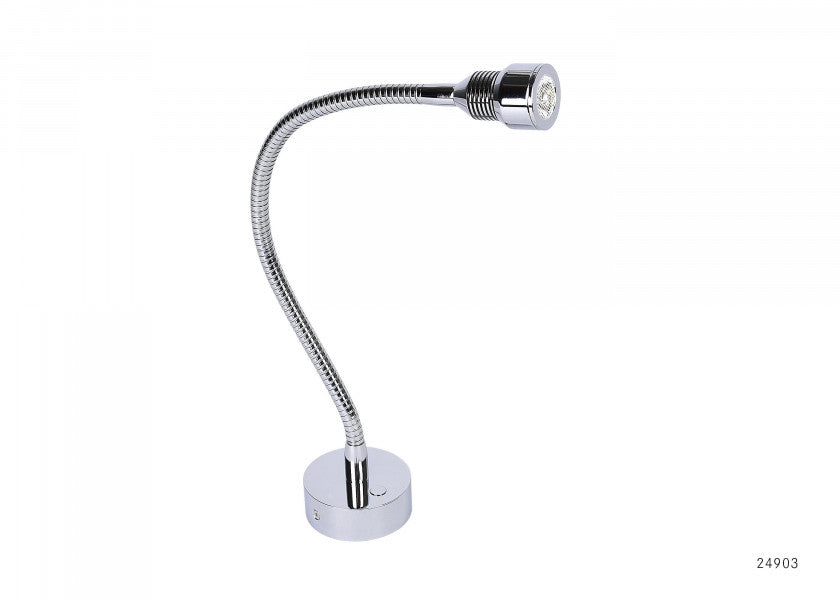 LED Flexlight leselampe krom-blank - PREBIT forfra