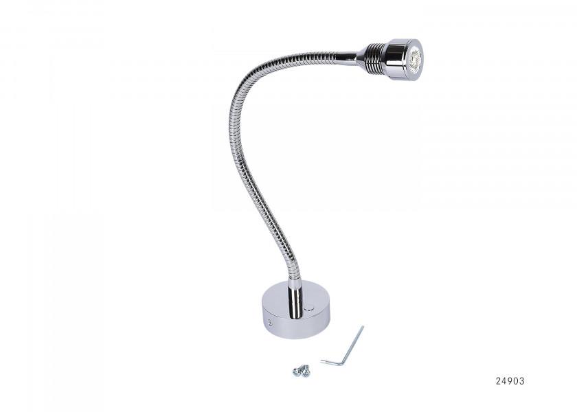 LED Flexlight leselampe krom-blank - PREBIT fleksibel arm